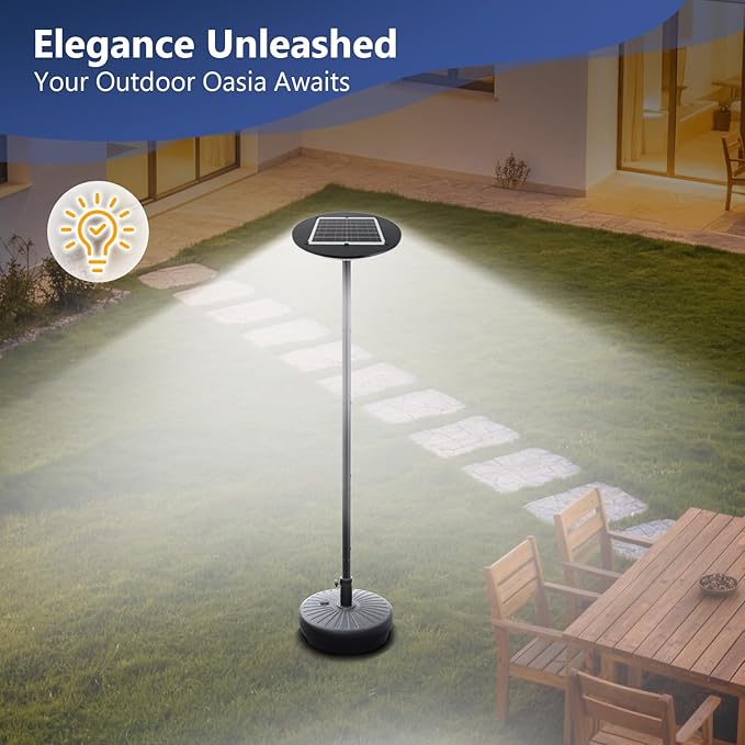 Solar Street Lights Outdoor with Pole, Waterproof Motion Sensor Solar Lamp Posts with Remote Control at 360° omnidirectional for Yard, Camping, Garden, Outside (106.3" Pole with 324 LED)