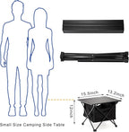 SOUJOY Folding Camping Table with Storage Bag, Small Beach Side Table, Portable Collapsible Aluminum Picnic Tent Side Table for Outdoor Cooking, BBQ, Hiking, Boat, Travel