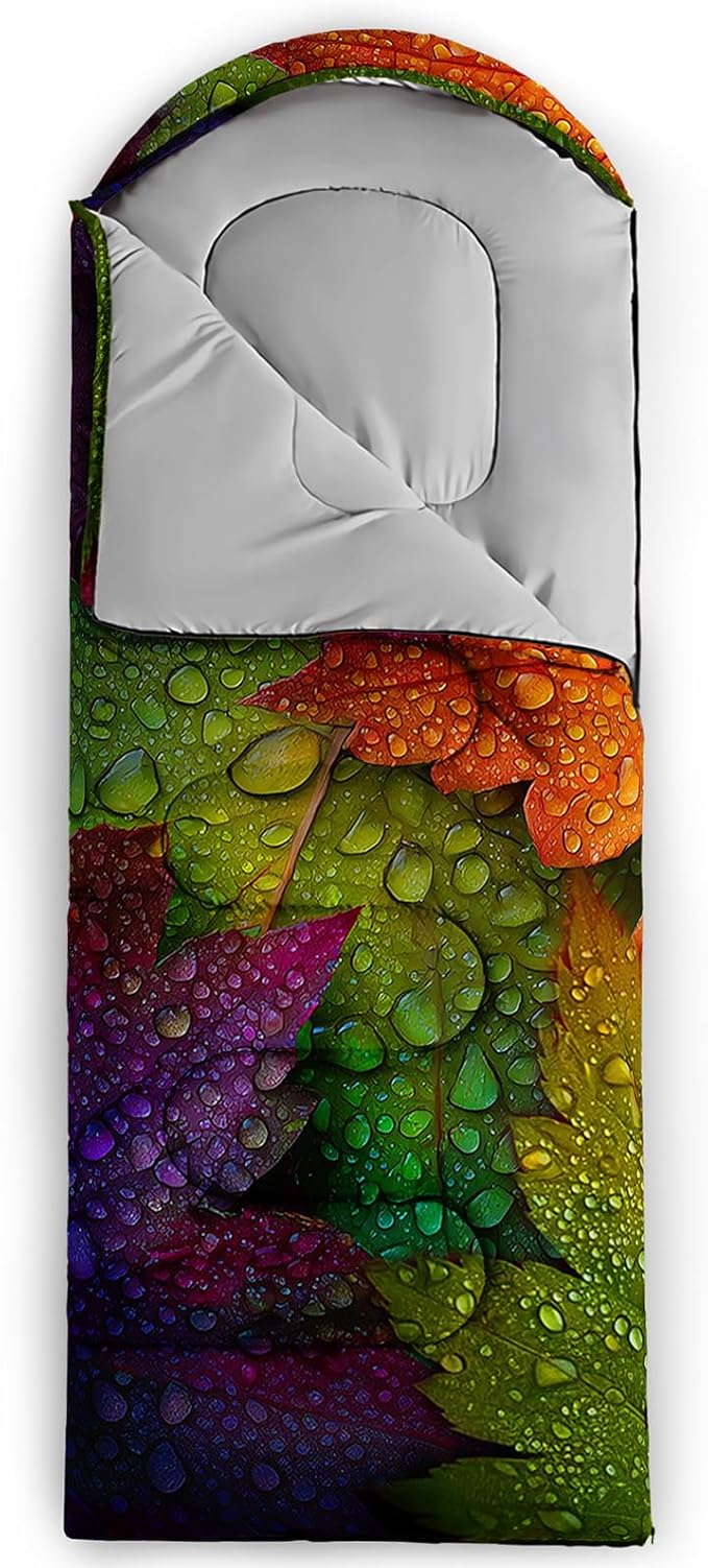 QOOMO Camping Sleeping Bags,3 Season Warm & Cool Weather,Lightweight,Waterproof Sleeping Bags for Adults & Kids,Traveling,and Outdoors,Camping Gear Equipment