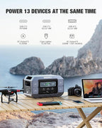 GRECELL Solar Generator 2200W Portable Power Station 1126Wh (4800W Peak), 1.25Hrs Fast Charging, LiFePO4 Battery Pack with 4×2200W AC Outlets, 2×PD 100W, Solar Generator for Home Use Outdoor RV