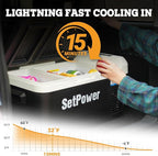 Setpower PT30 12V Refrigerator Dual Zone 32 Quart Car Refrigerator 12V Portable Fridge Electric Cooler for Vehicles SUV Van RV Truck Car Camping Road Travel