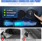 AYAMAYA Queen Camping Air Mattress with Built-in Rechargeable & Detachable Pump, 10" Height Inflatable Blow Up Airbed, Portable Self Inflating Sleeping Pad for Tents, Outdoor, Travel, Home, Guests