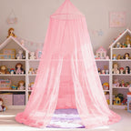 Pink Princess Bed Canopy for Girls,Kids Canopy Bed for Twin, Full, and Queen Sizes; Mosquito Net for Outdoor Use;Bedroom Accessories;Ceiling Tent for Reading Nooks