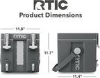 RTIC Halftime Water Cooler Portable Carrier Container, Drink Beverage Dispenser, Stackable with 2 Taps, Bottleless, BPA-Free, for Sports, Camping, BBQ, Parties, Picnic, & More, Dark Grey & Cool Grey