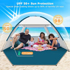 COMMOUDS Beach Tent Sun Shade for 3/4/6/8 Person, UPF 50+ Beach Sun Shelter Canopy Tent, Lightweight, Easy Set Up and Carry