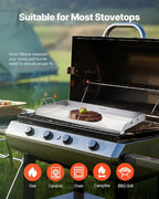 VEVOR Stainless Steel Griddle, 36x22 inch Universal Flat Top Rectangular Plate, Gas Grill Griddle for BBQ Grill, Teppanyaki, Portable Family Cookware with Handle, for Camping Tailgating Party