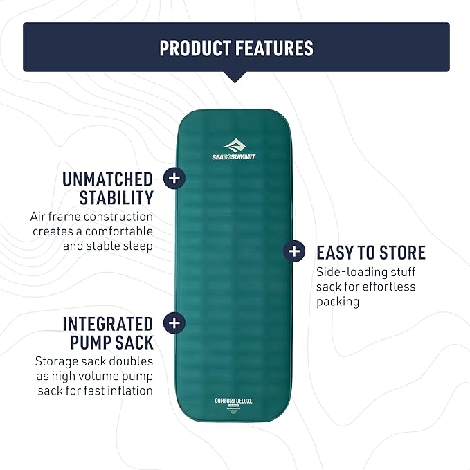 Sea to Summit Comfort Deluxe Self-Inflating Foam Camping Mattress, Large