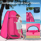 Wolfwise Pop Up Shower Tent, Portable Instant Changing Tent with Ventilation Window & Carry Bag, Privacy Bathroom Toilet for Beach, Camping & Outdoor, Width 47 ", Height 75 ", Rose Red
