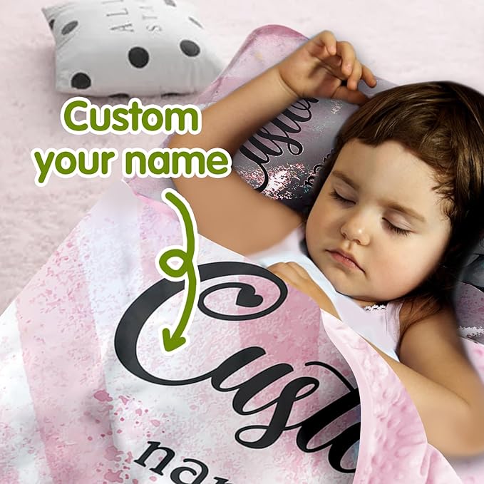 Custom Toddler Nap Mat for Preschool, Personalized Name Kids Sleeping Bag with Watercolor Elephant for Daycare, Roll Up Sleeping Mat with Removable Pillow and Soft Dot Minky Blanke for Girls Camping