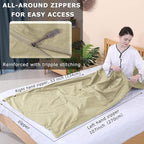 100% Cotton Sleeping Bag Liner with Full Length Zipper on 3 Sides; Single/Double Adult Sleep Sack for Travel & Camping, Multifunctional Travel Sheets (Unzipped 87”x87”) for Hotel, Lightweight