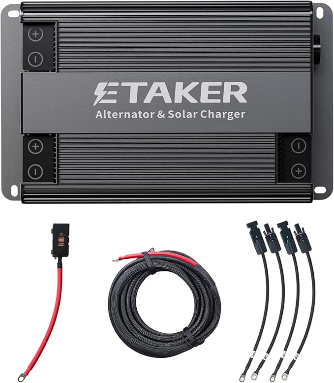 Alternator Charger Fleet 1000 Compatible with Power Station Solar Generators, Car and Solar Max 1000W Driving Car DC-DC Battery Charger sutible for Gasoline RVs,SUVs,Diesel Cars, Boats