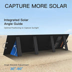 Portable Solar Panel 220W 40V Monocrystalline Foldable Solar Panels Charger Power Backup, IP67 Waterproof Durable for Power Station RV Camping Off Grid Fishing