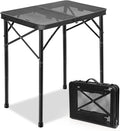 2ft Folding Grill Table, Adjustable 3 Heights Portable Picnic & Camping Outdoor Table for BBQ, Garden, Patio, Tailgate & Travel — Compact, Sturdy, Easy to Store, 23.62" x 15.74", Black