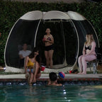 LEEDOR Pop Up Screen House, 6-10-15 Person Outdoor Screen Tent，Camping Screen Room with Carry Bag, Screened Gazebo with Mosquito Netting, Instant UV Resistant Sun Shelter for Garden, Patio, Backyard