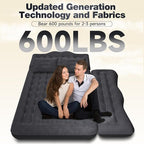Back Seat Car Air Mattress: Inflatable SUV Car Camping Bed for Truck Van, Thickened Double-Sided Flocking Travel Car Sleeping Pad with Air Pump 2 Pillows