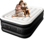 Full Size Air Mattress with Built-in Pump, 18" Raised Comfort, 48Hr Leak-Proof Test, Upgraded Honeycomb Pillar Design, Supports 600 lbs, 2.5-Min Inflation for Home Guest Room Camping