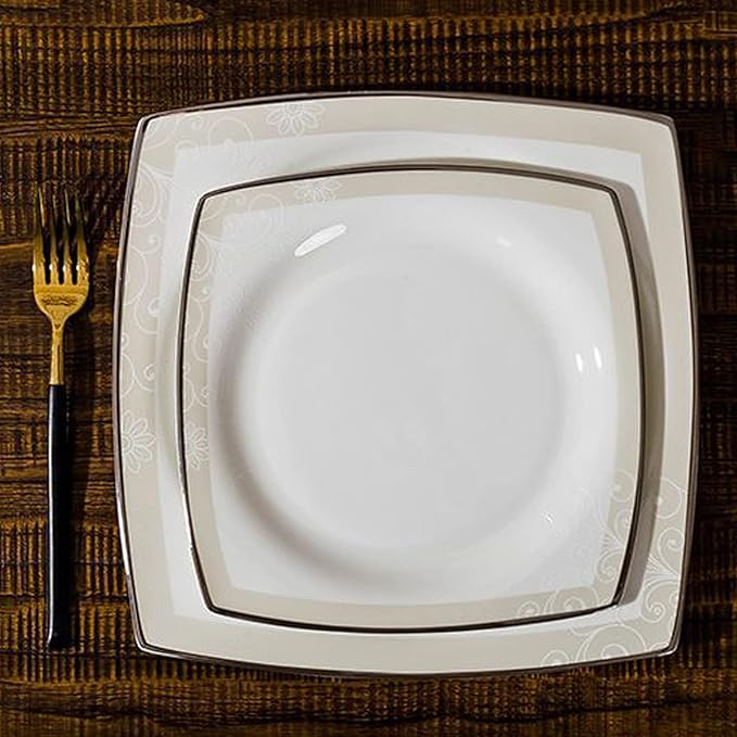 Milky White Porcelain Tableware Set Home Simplicity Combination Tableware Set of Bowls Dessert Plates Soup Plates Dinner Plates 70 Piece Set