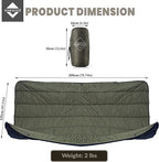 onewind Camping Blanket, Recycled Nylon Fabric Dupont Sorona Fillings, Warm, Puffy, Breathable, Windproof, Packable, Lightweight Camping Quilt for Outdoor Hiking Backpacking Travel Beach