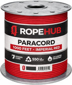 RopeHub 550 Paracord – 7 Strand Core Nylon Parachute Cord, 550 lb Test – Durable Utility Cord for Camping, Survival, DIY, Gear, Tents, Tarps – Multiple Colors & Lengths