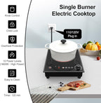 1800W Portable Electric Cooktop – Features touch & knob controls with 10 heat levels, child lock, and timer. 110V for home, camping, and apartments.