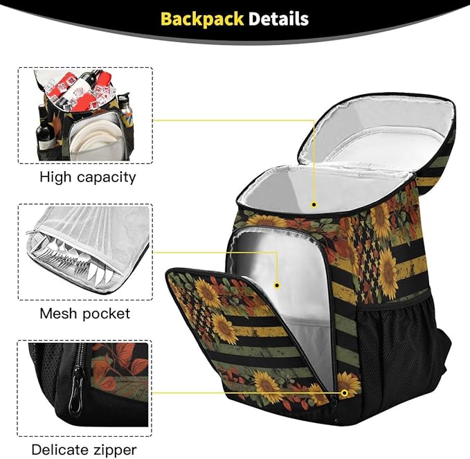Cooler Backpack Leakproof Backpack Cooler Insulated Lunch Cooler Bag 30 Cans Camping Coolers for Beach Camping Hiking