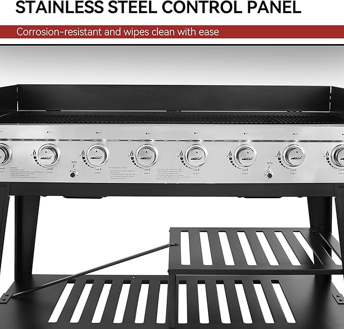 Royal Gourmet Event 8-Burner BBQ Propane Gas Grill with Cover, Picnic or Camping Outdoor
