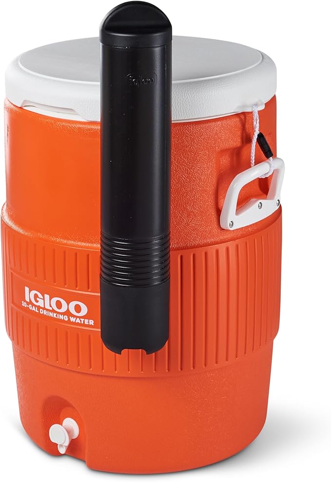 IGLOO Drinks Container 10-37.9 Litres - Drinks Canister, Water Dispenser with Cup Holder, Cup Dispenser for Sports, Work and Leisure