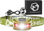 Foxelli USB‑C Rechargeable LED Headlamp – Ultra‑Light 2.4 oz & Bright 180 Lumens – Red/White Light, 5 Modes, IPX5 Waterproof, 40 h Runtime for Trail Running, Camping, Hiking