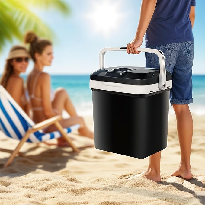 Nouva Portable RV Refrigerator 28 Qt(26L) Electric Cooler and Warmer 12V Mini Fridge for Car Camping, Fishing, Work Beach Picnic