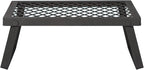 Amazon Basics Heavy-Duty Portable Camping Grill Grate for Outdoor Open Flame Cooking, Foldable, Sturdy, 15.9" x 12.2", Black