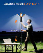 CORESLUX Rechargeable Camping Lights with Stand, 6000K Portable Work Light with 4 LED Lamp Heads, Magnetic Work Light Camping Essentials Emergency Flashlight with Detachable Tripod Tool Gifts for Men