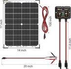 SOLPERK 30W Solar Battery Charger Solar Battery Maintainer + Upgrade 10A MPPT Charge Controller + Adjustable Mount Bracket for Car RV Boat Motorcycle，12V Waterproof Solar Panel Kit Trickle Charging