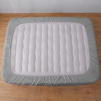Queen Air Bed Mattress Pad with 15-24 Inch Deep Pockets - Waterproof Protector for Warm Sleep & Cold Air Insulation,Perfect for Camping, Guest Bed, Pets & Overnight Visitors-Gray