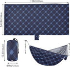Dark Blue Checks Camping Hammock Indoor Hammock for Camping Travel Accessories