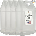 kitchentoolz 1 Gallon Water Jug with Lid – Heavy-Duty HDPE F-Style Plastic Jug for Drinking Water, Camping, Emergency Storage & Utility Liquids – Made in USA - 4 Pack
