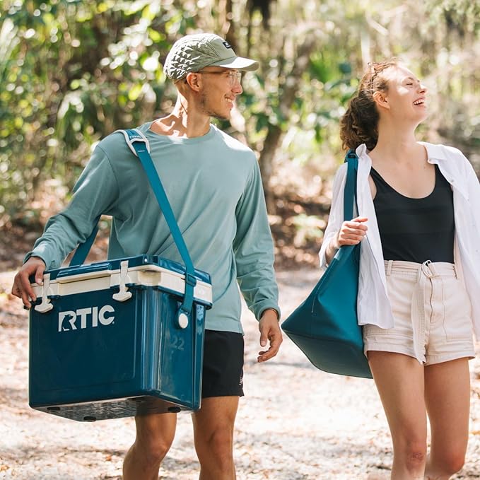 RTIC Ultra-Light 22 Quart Hard Cooler Insulated Portable Ice Chest Box for Drink, Beverage, Beach, Camping, Picnic, Fishing, Boat, Barbecue, 30% Lighter Than Rotomolded Coolers