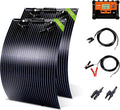 200W Flexible Solar Panel Kit Lightweight Monocrystalline Ultra-Flexible Bendable Mono Off-Grid Charger with 30A Charge Controlle for 12-24V Battery Charging Car Battery Camping Stuff