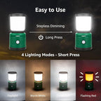 Lepro Camping Lantern, Battery Powered LED with 1500LM, 4 Light Modes, Waterproof Tent Light, Lantern Flashlight for Hurricane, Emergency Light, Survival Kit, Storms, Outages, Fishing, Hiking