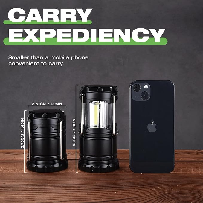 Lantern Collapsible Camping Light, Battery Operated Lanterns LED Super Bright for Power Outages Indoor Emergency Outdoor Camping Hiking Kit (COB-6)