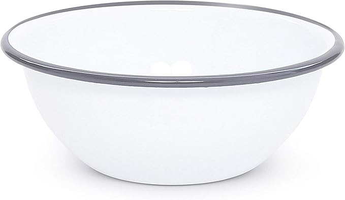 Enamelware Starter Set, 16 piece, Vintage White/Grey