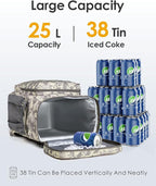TACTICISM Tactical Cooler Backpack Insulated Leak-Proof - 24L Heavy Duty Lunch Backpack for Men Women Adults, Soft Ice Chest Backpack as Gift Work Hiking Camping Fishing Accessories