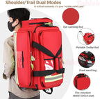 First Responder Bag with Wheels, Fire-retardant&1800D Oxford Cloth, Trauma Backpack Empty, Medical Emergency Kits Storage Jump Bag Pack, for EMT, EMS, Police, Firefighters, Home Health Nurses, Doctors