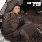 REDCAMP Cold Weather Mummy Sleeping Bag, Warm Flannel Cotton Sleeping Bag for Adults, Warm and Machine Washable Perfect for Winter Camping