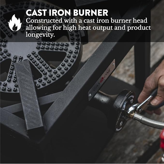 GasOne B-5350A Propane Burner Cooker, Heavy-Duty Outdoor Gas Stove with Steel-Braided Regulator Hose for Turkey Frying & Outdoor Cooking