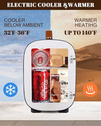 Mini Fridge for Bedroom, 4 Liter/6 Cans Skincare Small Refrigerator, AC/DC Portable Mini Cooler & Warmer, Small Fridge for Camping, Dorm, Office, Car (Black)