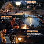 Camping Light,Rechargeable Portable LED Magnetic Spotlight Waterproof Magnetic Work Light,Cordless Battery Powered Flood Lights for Hiking,Fishing,Tent,Outdoor,Job Site,Car Repair,Garage (1pcs)