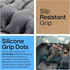 GORILLA GRIP Slip-Resistant Inflatable Sleeping Pad, Puncture Resistant Lightweight Camping Mattress, Foot Pump, Air Mats for Travel Backpacking, Inflating Bed Camp Sleep Pads for Tent, Gray