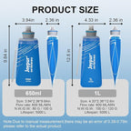 Collapsible Squeeze Water Filter Bottle - 650ml with Filter with NSF/FDA Certification Befree or Peak Series replacement for Hiking,Running,Camping,Travel,Cycling,and Fishing; BPA-Free(Blue)
