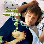 Personalized Toddler Nap Mats for Preschool, Custom Name Kids Sleeping Bag for Daycare, Roll Up Sleeping Mat with Removable Pillow and Soft Dot Minky Blanke for Boys Camping Travel