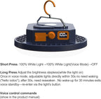 10000mAh 4000LM Rechargeable Camping Light , 7200K Hanging Camping Lantern Waterproof Tent Lights with Portable Bag and Voice Control(Offline),Best Gift for Parents Dad Mom Friends Christmas (30W)